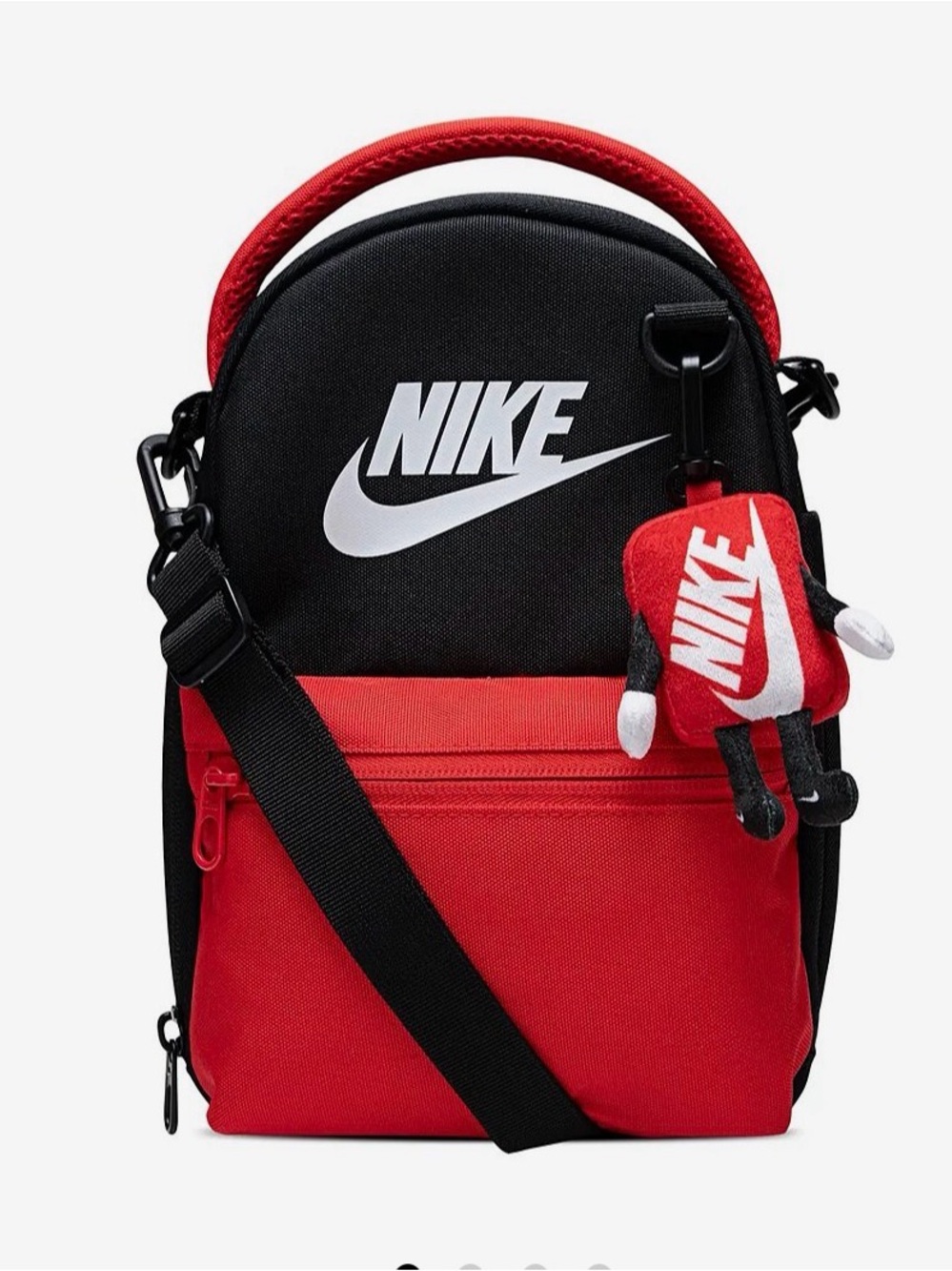 Nike Black and Red Mini Crossbody with Logo Charm